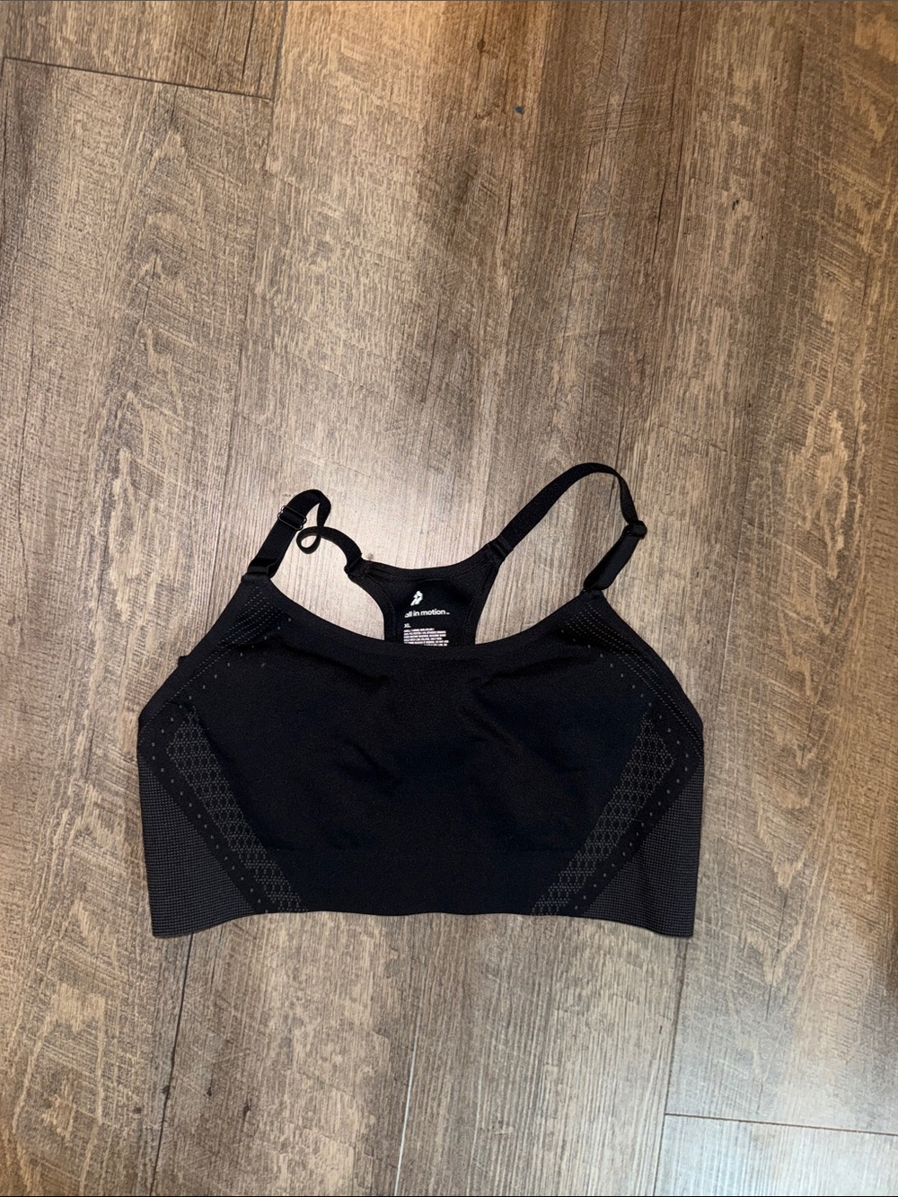 all in motion Black Seamless Sports Bra with Mesh Panels